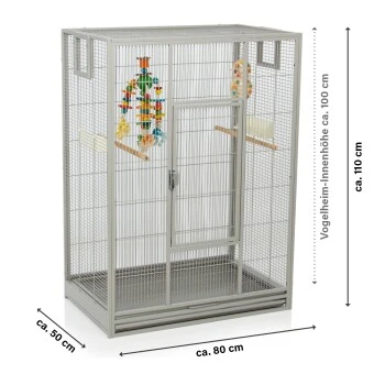 Montana Cages Vogelkäfig Melbourne 80 Hellgrau 4 Montana Cages Vogelkäfig Melbourne 80 Hellgrau – Bild 2